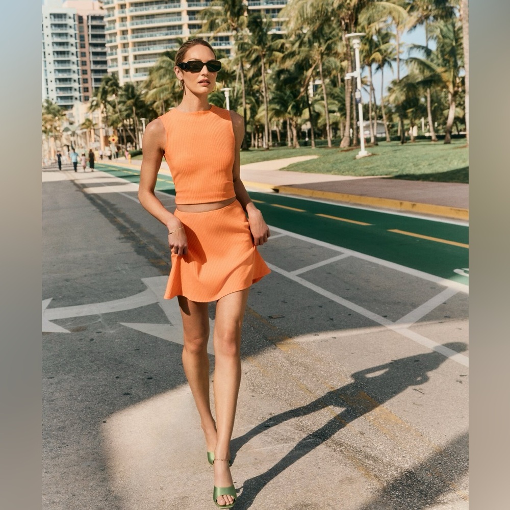 New Reformation Andres Two Piece in Tangerine